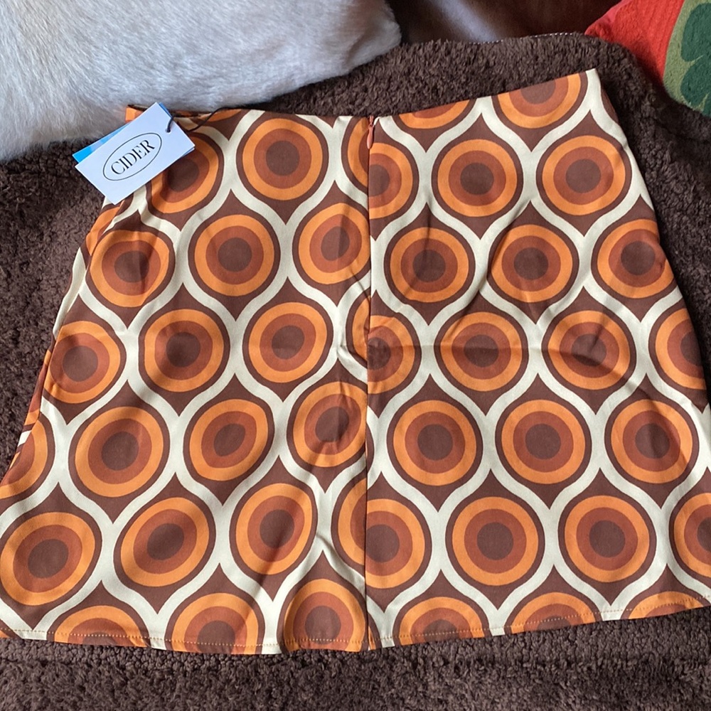 NWT Cider Retro Pattern Miniskirt